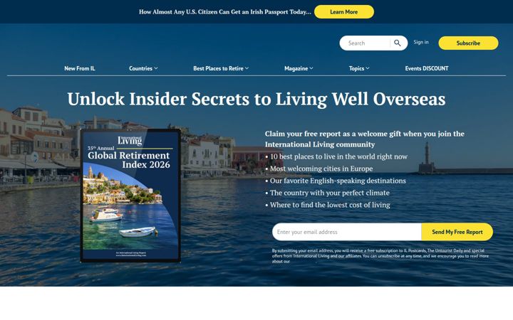 Screenshot of internationalliving.com