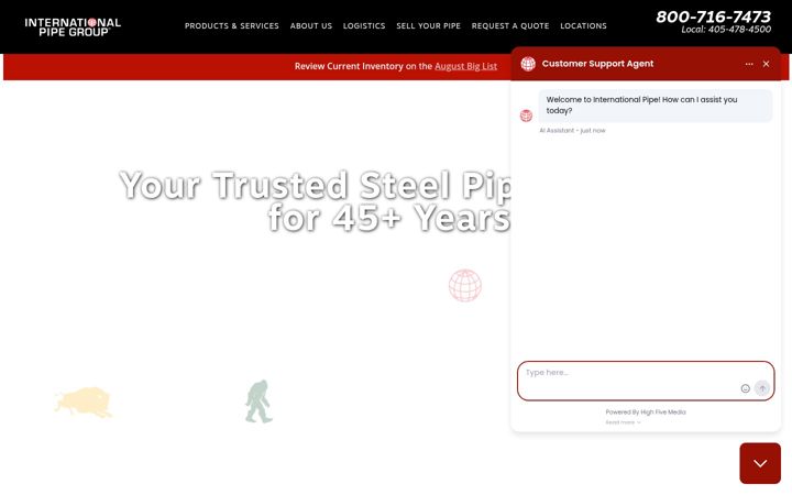 Screenshot of internationalpipe.com