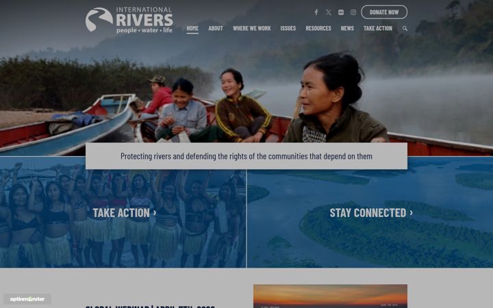 Screenshot of internationalrivers.org