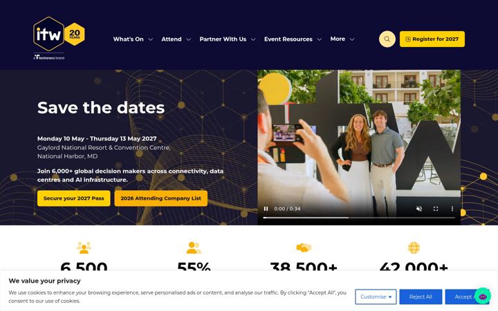 Screenshot of internationaltelecomsweek.com