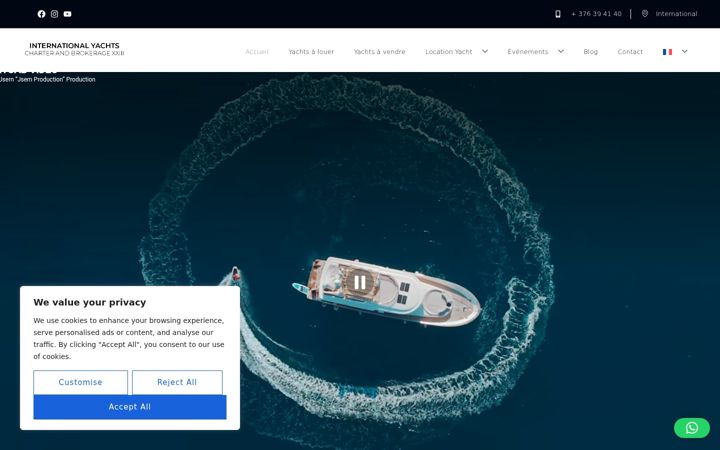 Screenshot of internationalyachtscharterandbrokerage.com