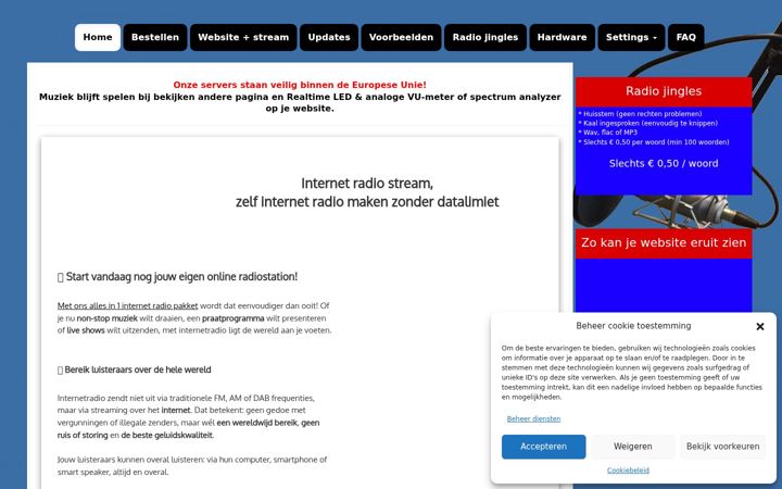 Screenshot of internet-radio-stream.nl