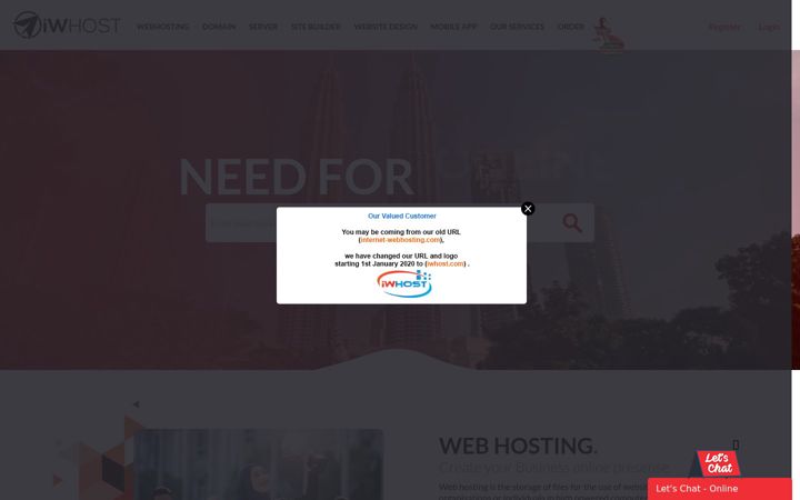 Екранна снимка на internet-webhosting.com
