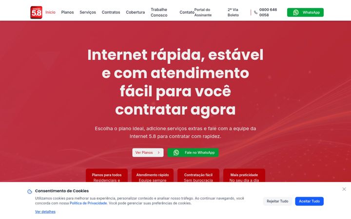 Екранна снимка на internet58.com.br