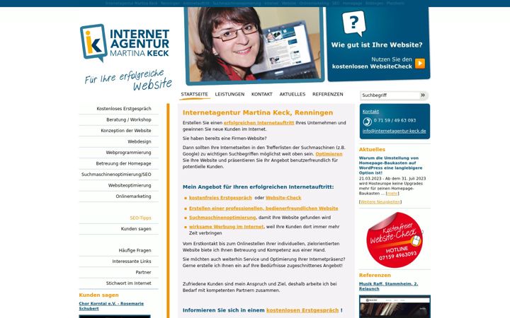 Screenshot of internetagentur-keck.de