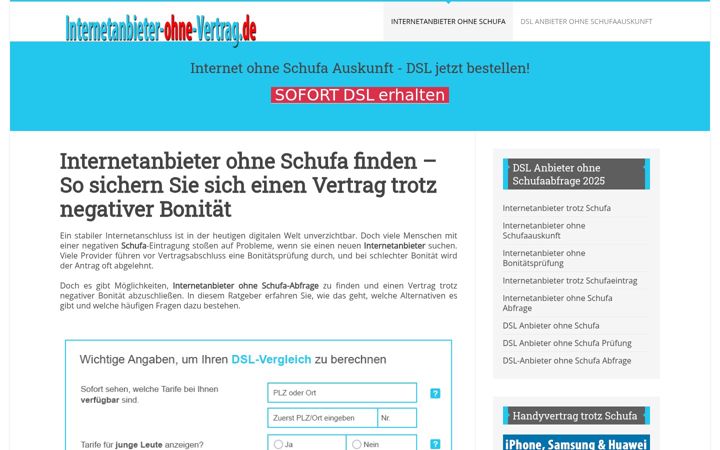 Screenshot of internetanbieter-ohne-vertrag.de
