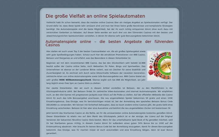 Screenshot of internetautomatenspiele.com