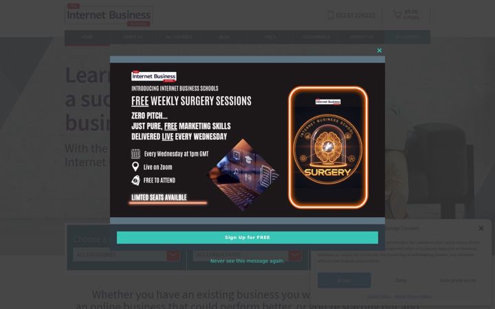 Screenshot of internetbusinessschool.co.uk