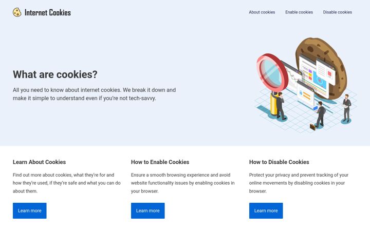 Screenshot of internetcookies.com