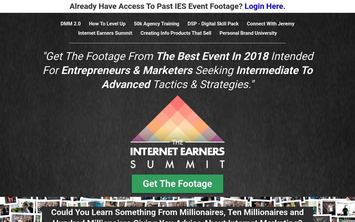 Screenshot of internetearnerssummit.com