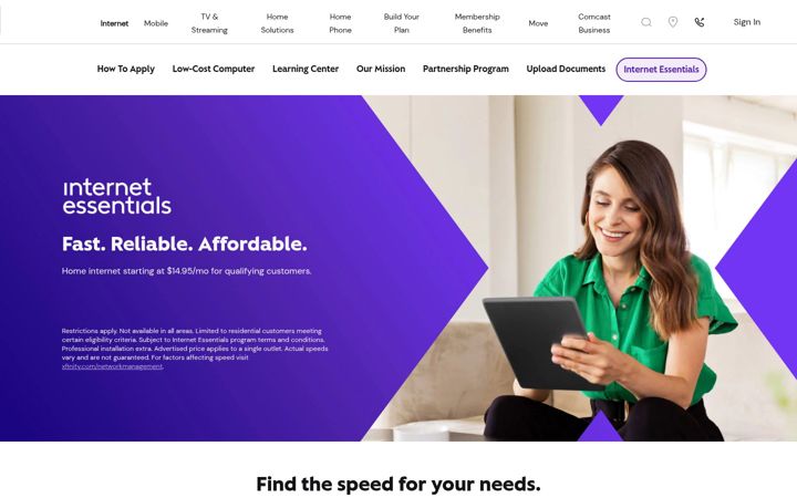 Screenshot of internetessentials.com