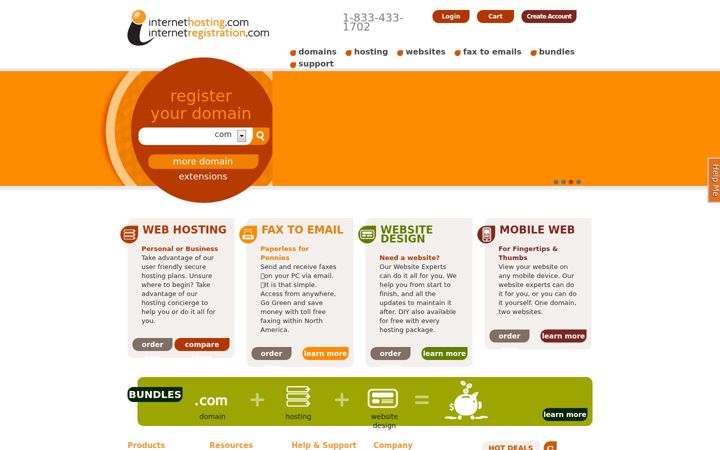 Screenshot of internethosting.com