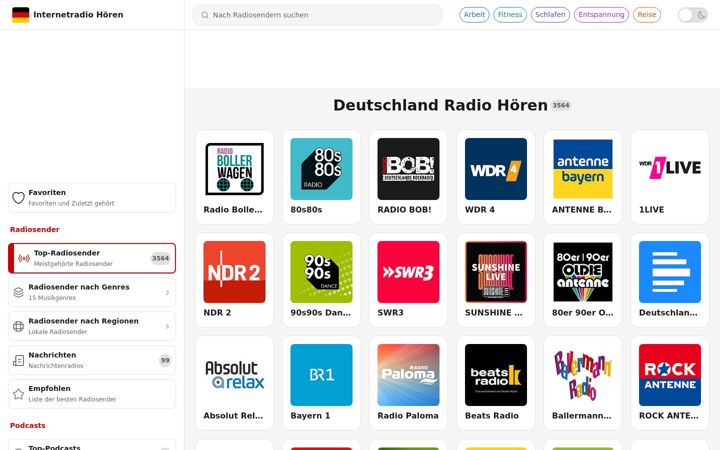 Screenshot of internetradio-horen.de