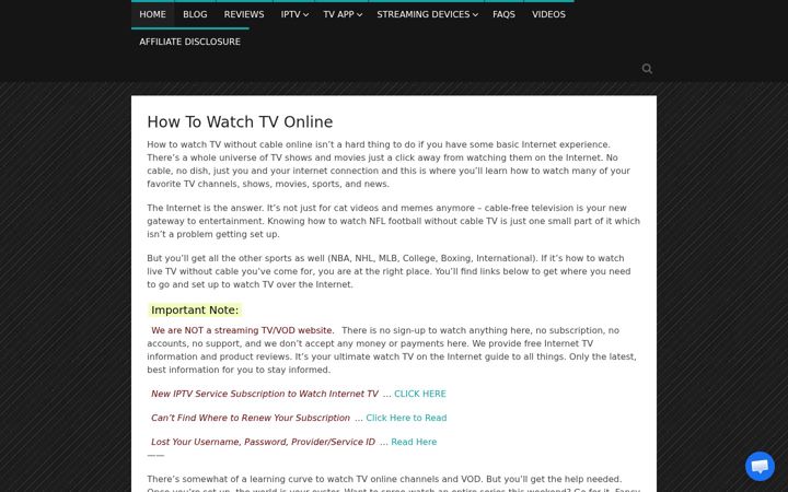 Screenshot of internettvdotcom.com