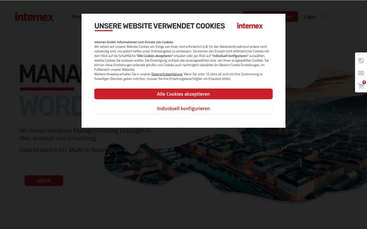Skärmbild av internex.at