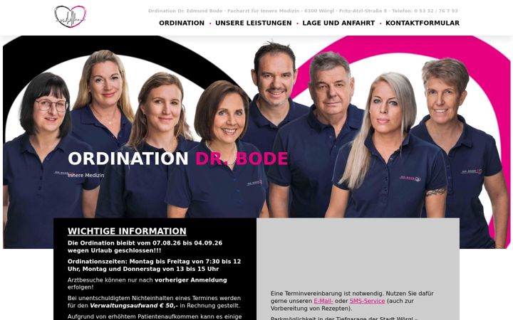 Screenshot of internist-bode.at
