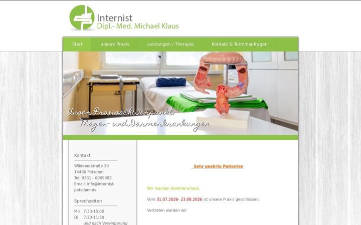Screenshot of internist-potsdam.de