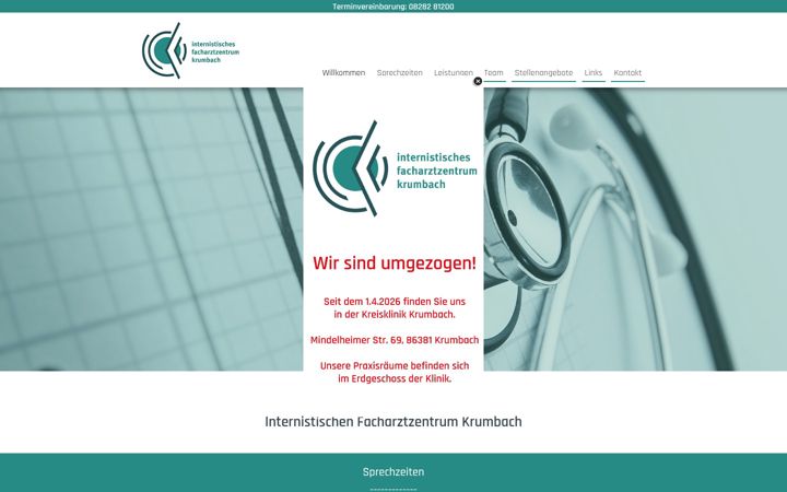 Screenshot of internisten-krumbach.de