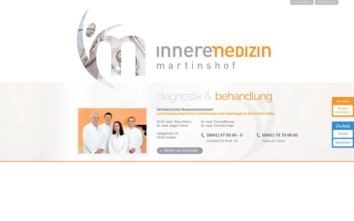 Screenshot of internisten-martinshof.de