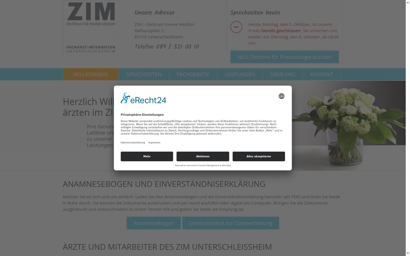 Képernyőkép a bármilyen interakció előtt megjelenő hozzájárulási bannerről