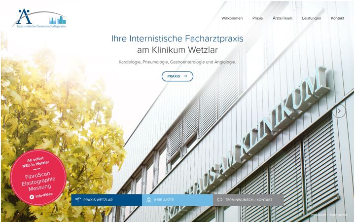 Screenshot of internisten-wz.de