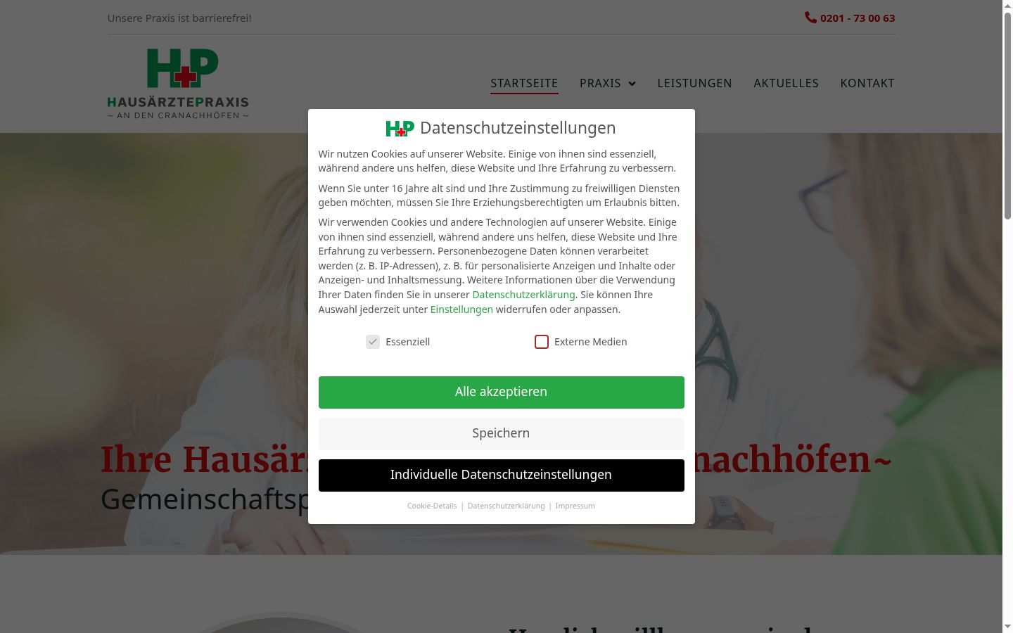 Screenshot of the consent banner shown before any interaction