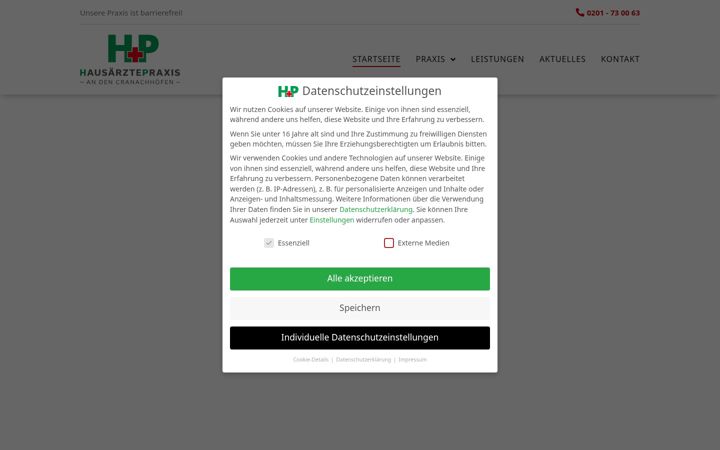 Screenshot of internistenpraxis-essen.de