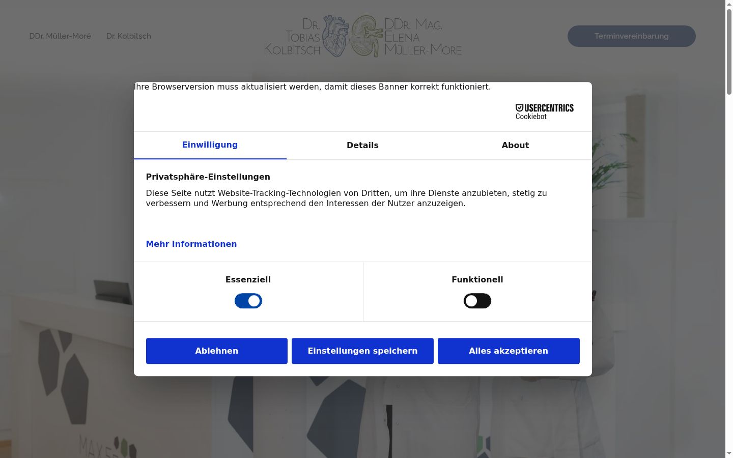 Screenshot tal-banner tal-kunsens muri qabel kwalunkwe interazzjoni