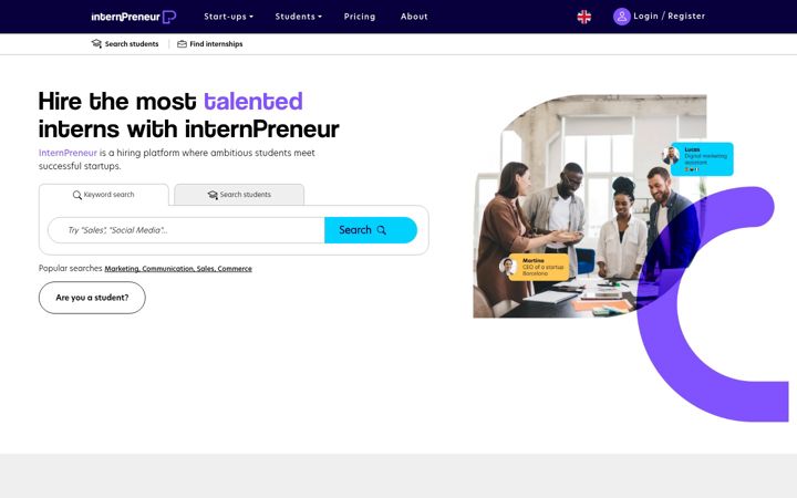 Screenshot of internpreneur.net