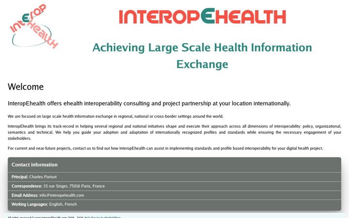Screenshot of interopehealth.com