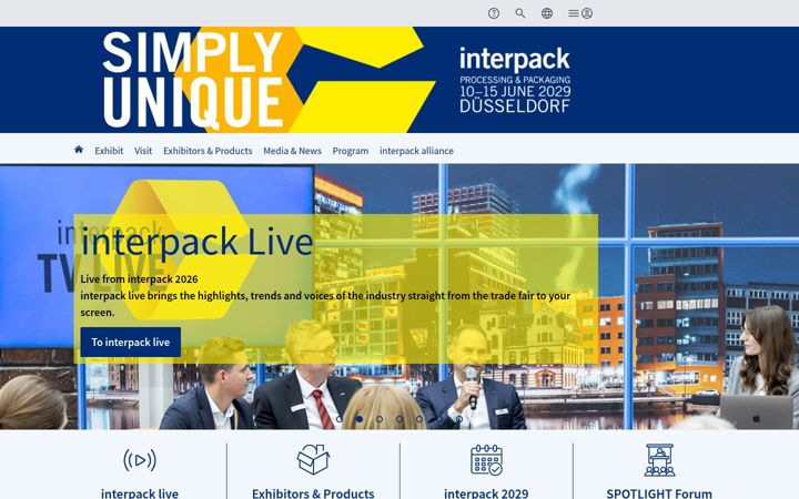 Screenshot of interpack-tradefair.nl