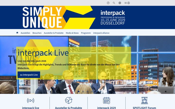 Screenshot of interpack.de