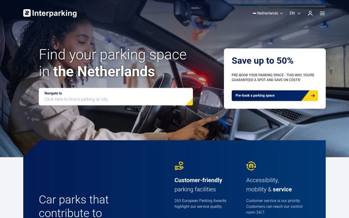 Screenshot of interparking.nl