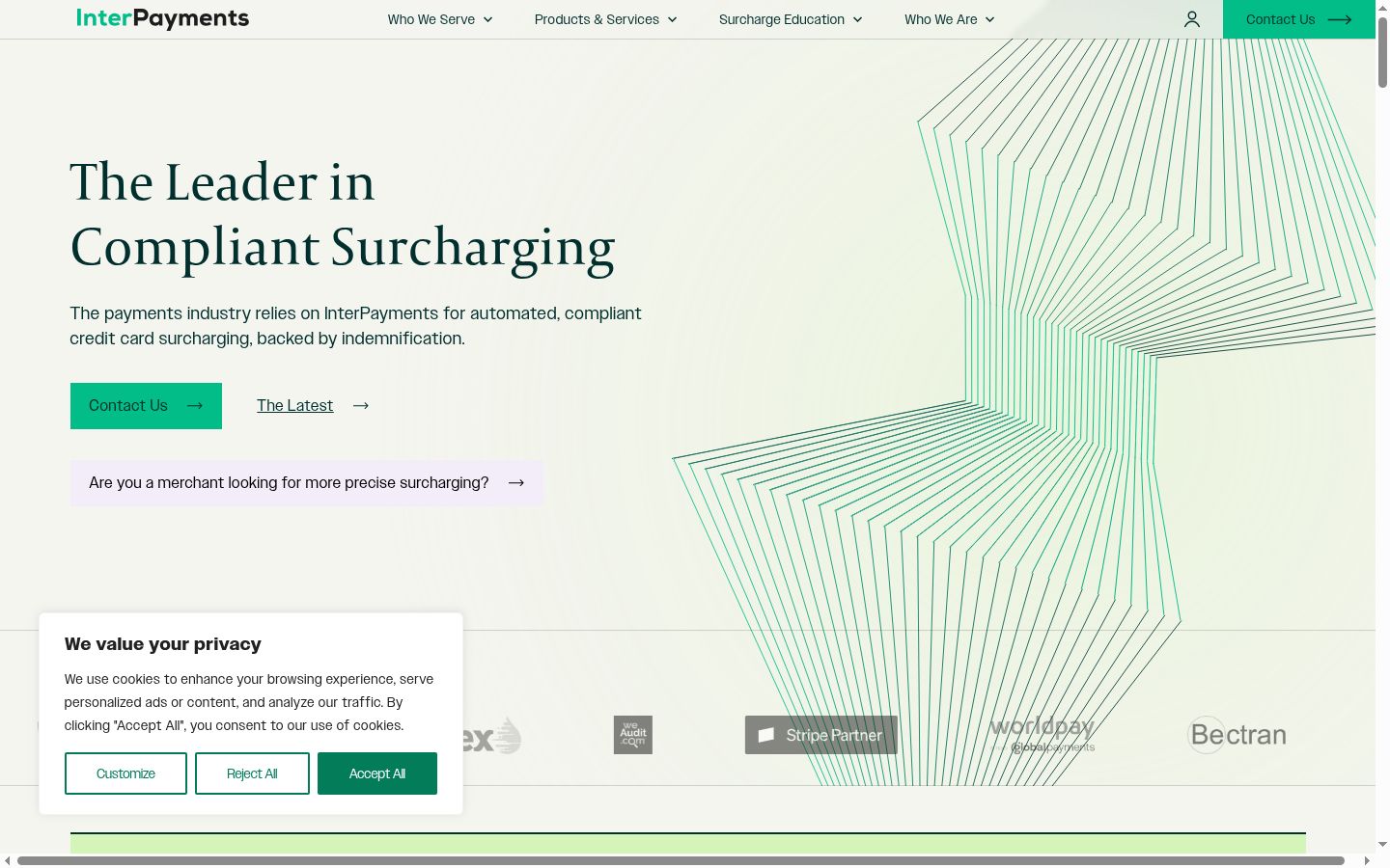Captura de ecrã do banner de consentimento apresentado antes de qualquer interação