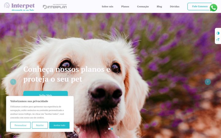 Screenshot of interpetfuneraria.com.br