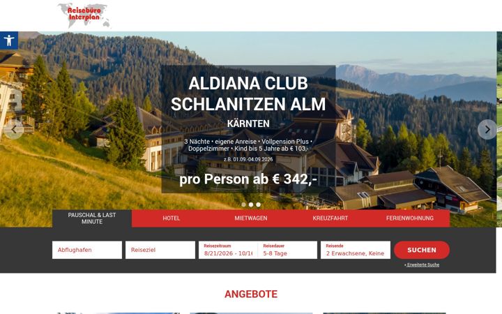 Screenshot of interplan-reisebuero.de