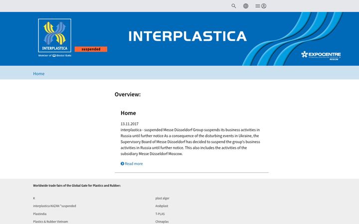 Screenshot of interplastica.de