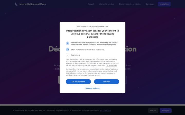 Screenshot of interpretation-reve.com