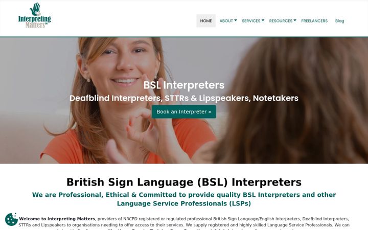 Screenshot of interpretingmatters.co.uk