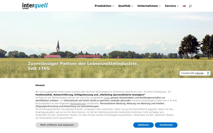 Screenshot of interquell-cereals.de