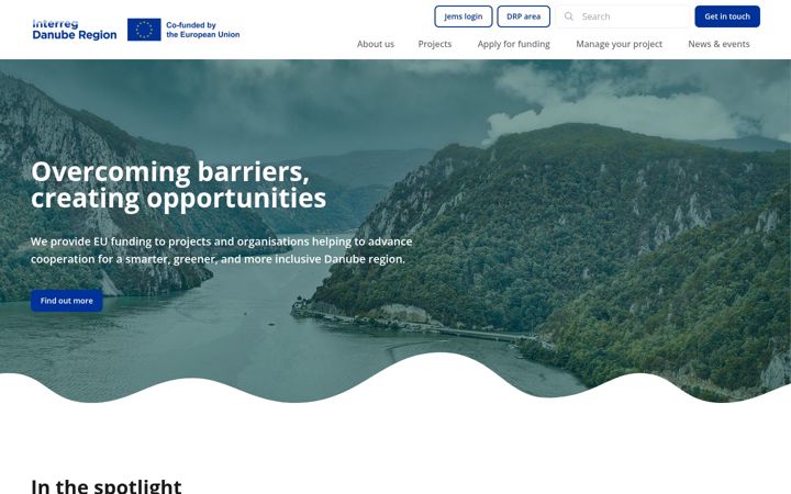 Screenshot of interreg-danube.eu