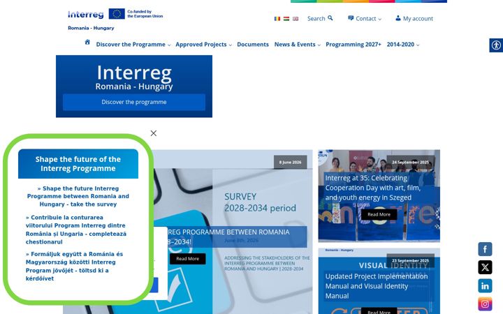 Screenshot of interreg-rohu.eu