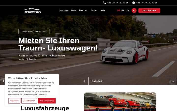 Screenshot of interrentcars.ch