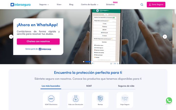 Screenshot of interseguro.pe