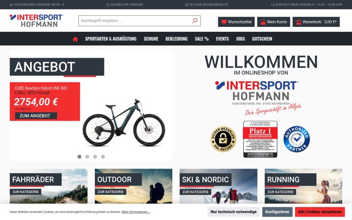 Screenshot of intersport-hofmann.de