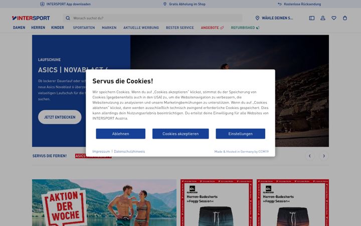 Screenshot of intersport.at