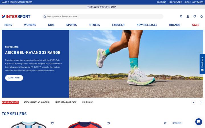 Екранна снимка на intersport.com.au