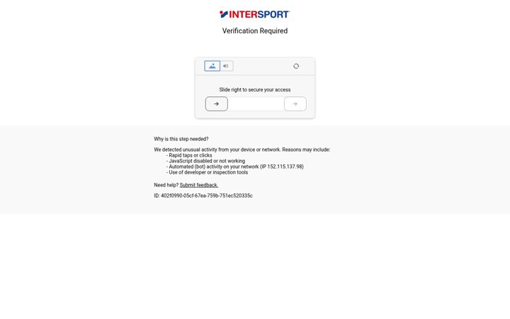 Screenshot ta' intersport.fr