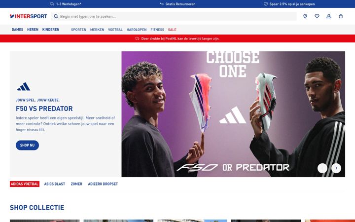 Screenshot of intersport.nl