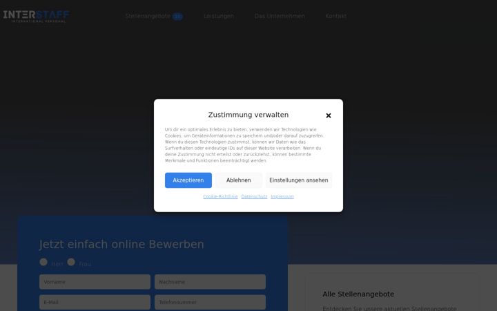Screenshot of interstaff.at